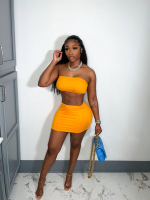 The Yummy Skirt Set (Orange) - Armani Caesar