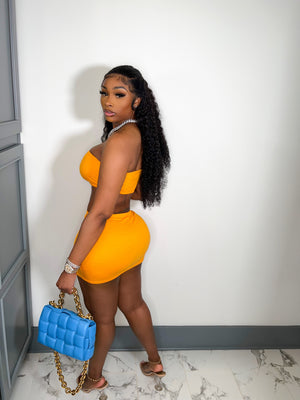 The Yummy Skirt Set (Orange) - Armani Caesar
