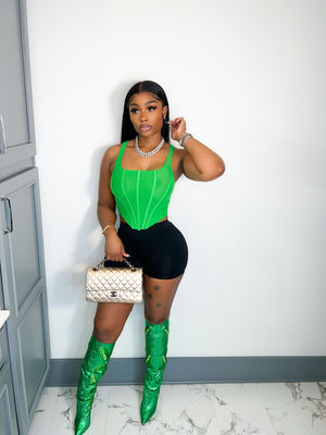 The Tega Corset (Green) - Armani Caesar