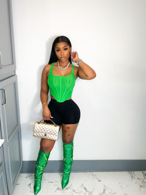 The Tega Corset (Green) - Armani Caesar