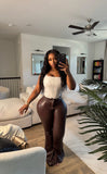 The Big Pressure Faux Leather Bodysuit (Cream)