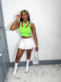 The Cut Up Top (Green) - Armani Caesar