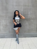 The Actin Bad Skirt Set (Black) - Armani Caesar