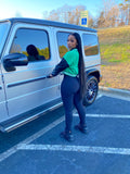 The Baddie Letterman Jacket (Green) - Armani Caesar